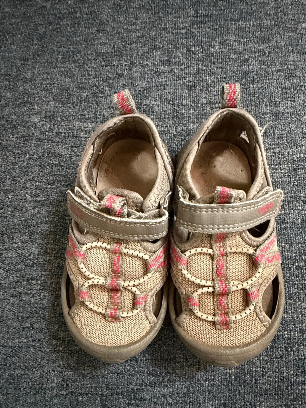 OshKosh B'gosh Tan and Red Kids Sandals